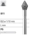 Боры стоматологические алмазные FG 811/029, зел., 6шт. ISO код 314038534029, арт: FG198/6 C FG198/6C - фото 500864
