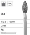 Боры стоматологические алмазные FG 368/023, зел., 1шт. ISO код 314257534023, арт: FG255/1 C FG255/1C - фото 500870