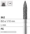 Боры стоматологические алмазные FG 862/016, зел., 6шт. ISO код 314249534016, арт: FG311/6 C FG311/6C - фото 500965