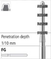 Боры стоматологические алмазные FG 834/008, 6шт. ISO код 314552524027, арт: FGS8/6 FGS8/6 - фото 501298
