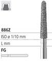 Боры стоматологические алмазные FG 886Z/018, зел., 6шт. ISO код 314210534018, арт: FG123/6 C FG123/6C - фото 501450