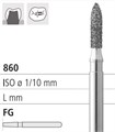 Боры стоматологические алмазные FG 860/015, черный, 6шт. ISO код 314247544015, арт: FG205/6 CB FG205/6CB - фото 502714