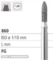 Боры стоматологические алмазные FG 862/014, зел., 6шт. ISO код 314247534014, арт: FG205/6 C FG205/6C - фото 502910