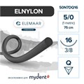 Полиамид ELNYLON — нерассасывающаяся нить, 3/8, обратно-режущая игла 16 мм, толщина 5/0 (1), 75 см, 12 шт 50N7DQ16 - фото 503819