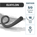 Полиамид ELNYLON — нерассасывающаяся нить, 1/2, обратно-режущая игла 16 мм, толщина 5/0 (1), 75 см, 12 шт 50N7HQ16 - фото 503826