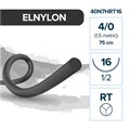 Полиамид ELNYLON — нерассасывающаяся нить, 1/2, таперкат 16 мм, толщина 4/0(1,5), 75 см, 12 шт 40N7HRT16 - фото 503827