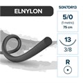 Полиамид ELNYLON — нерассасывающаяся нить, 3/8, колющая игла 13 мм, толщина 5/0 (1), 75 см, 12 шт 50N7DR13 - фото 503848