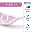 Политетрафторэтилен ELTETRA — нерассасывающаяся нить, 3/8, обратно-режущая 16 мм, толщина 6/0 (0,7), 45 см, 12 шт 60T4DQ16 - фото 503850