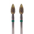 Бор алмазный 830QG FG, GOLD Line, почковидный (тонкий), D=2,3 мм, L=5,0 мм, зеленый, 2 шт 806.314.257.534.023_Q_2pcs - фото 505386