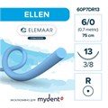 Шовный материал ELLEN 6/0 (12 шт, 75 см, 3/8, 13 мм, колющая) 60P7DR13 - фото 529486
