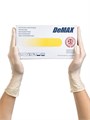 Перчатки DeMAX с полимерным покрытием смотровые латекс. нестерил.неопудр.текстур., цвет: св.-желтый 50 пар, р-р XL 35XL - фото 529976