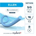 Шовный материал ELLEN 5/0 (12 шт, 75 см, 1/2, 16 мм, колющая) 50P7HR16 - фото 529993