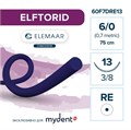 Шовный материал ELFTORID 6/0 (12 шт, 75 см, 3/8, 13 мм, колющая с квадратным телом) 60F7DRE13 - фото 530007