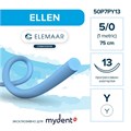 Шовный материал ELLEN 5/0 (12 шт, 75 см, прогрессивно-изогнутая, 13 мм, колющая) 50P7PY13 - фото 530009