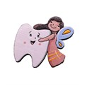 Значок "Зубная фея" брюнетка, розовое платье AW_M9-(br_pink) - фото 542416